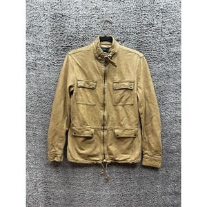 Vintage Patrizia Pepe Firenze Leather Full Zip Utility Jacket Tan Mens Size 42